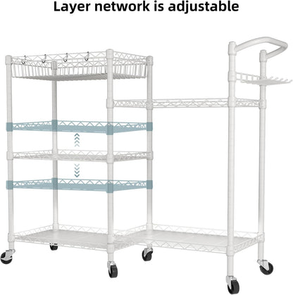 SINGAYE Dumbbell Rack Stand With Yoga Mat Storage, Gym Equipment Organizer, Cart for Workout Room, Home Gym With Hooks and Wheels