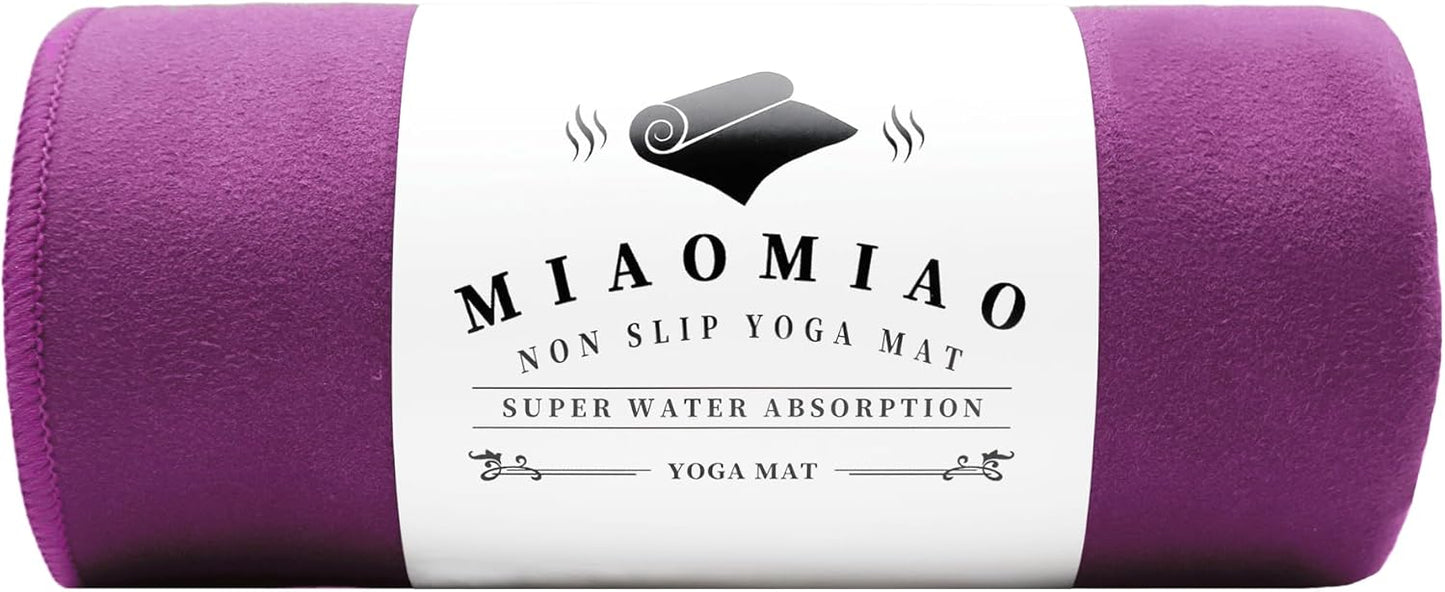 MIAOMIAO Non-Slip Hot Yoga Towel Set,Super Absorbent Microfiber in, 24.5" x 72" - Anti-Slip, Injury Free Design for Pilates, Yoga Mats, Exercise, and Fitness Gear