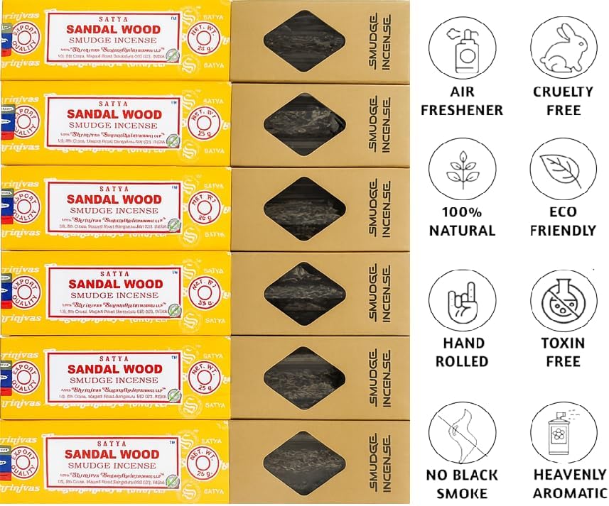 Satya Incense Gift Set Nag Champa, Super hit, Dragon's Blood, Sandalwood, Patchouli, Lavender, Positive Vibes, 15 g