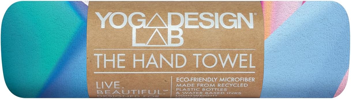 yogadesignlab | The Hand Towel | Premium Non Slip Hand Towel | Designed in Bali | Colorful Eco Printed + Quick Dry + Soft | Hot Yoga, Bikram, Ashtanga, Sport, Barre, Travel (Pearl)