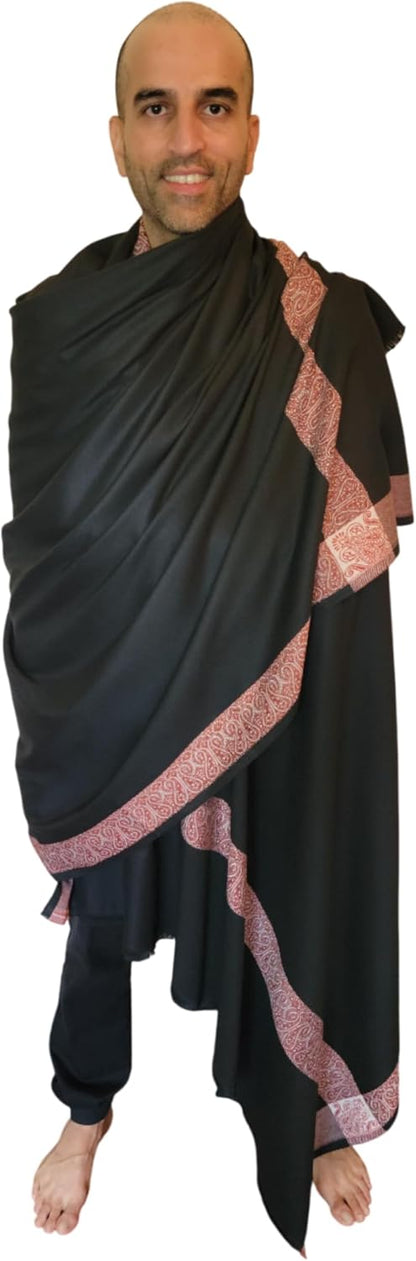 Soft Premium Wool Blend Meditation Shawl - Large Unisex Prayer Wrap, Oversize Scarf & Versatile Blanket