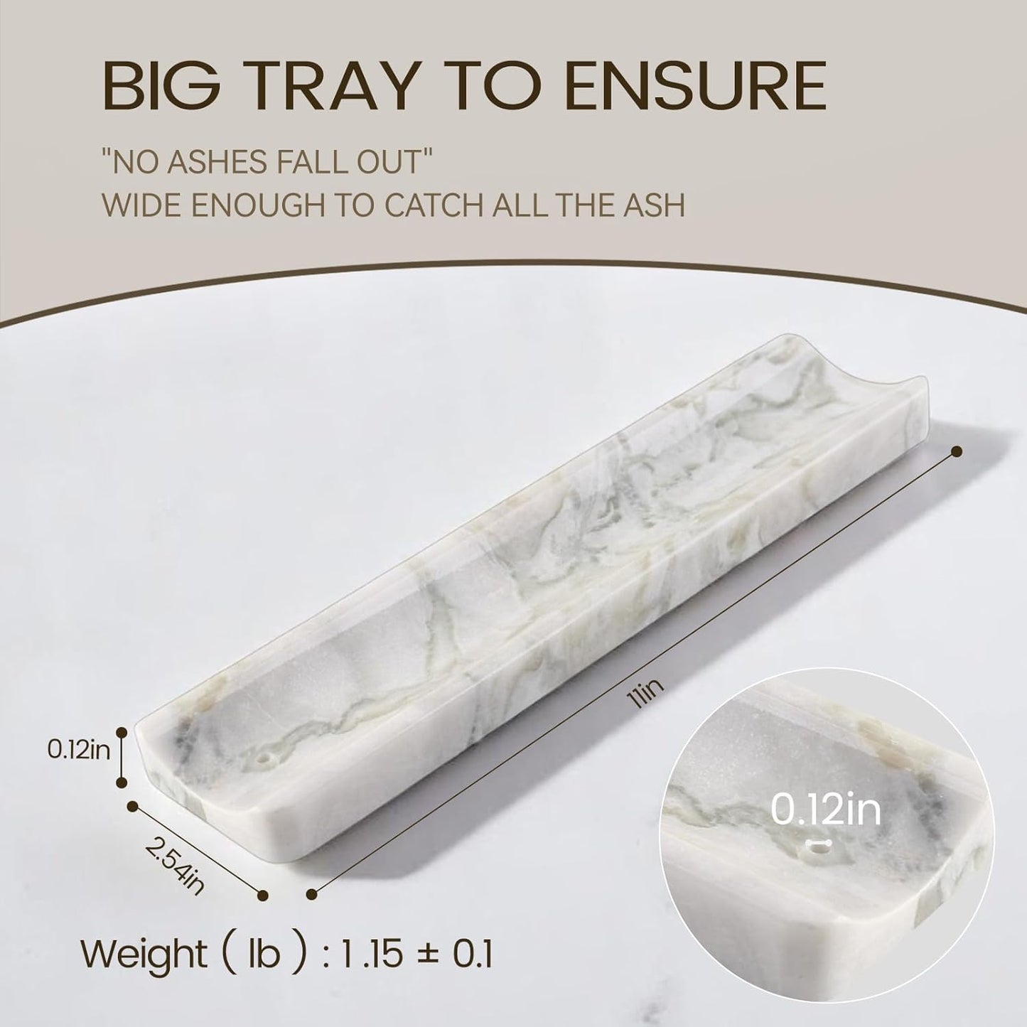 Koville Marble Incense Holder, Incense Holder for Sticks, Incense Sticks Holder Ash Catcher for Meditation Yoga SPA, Natural Stone Incense Burner, Home Table Decor (Green)