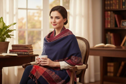 Handloom Wool Meditation Shawl, Oversized Wrap Throw, Gift for Men and Women