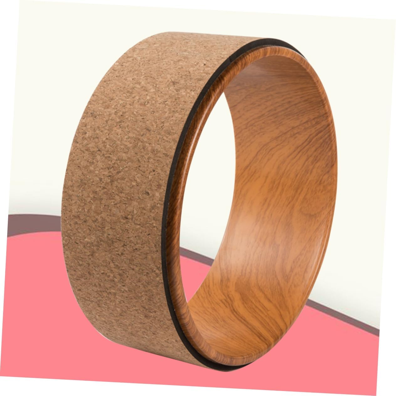Toddmomy Natural Cork Ring Circle Yoga Wheel for Backbend Fitness Roller Yoga Training Tool