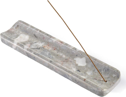 Koville Marble Incense Holder, Incense Holder for Sticks, Incense Sticks Holder Ash Catcher for Meditation Yoga SPA, Natural Stone Incense Burner, Home Table Decor (Green)