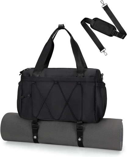 Small Gym Bag for Women with Yoga Mat Holder and Wet Compartment, Mini Gym Duffle Bag Yoga Bag with Water Bottle Pocket for Workout Travel, Green