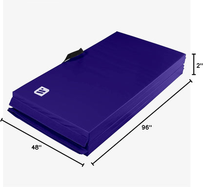 We Sell Mats - 4 ft x 8 ft x 2 in Premium Personal Fitness & Exercise Mat for Home Workout - Lightweight and Folds for Carrying – All Purpose Home Gym Mat – Thick Mat for Yoga, Pilates, Stretches