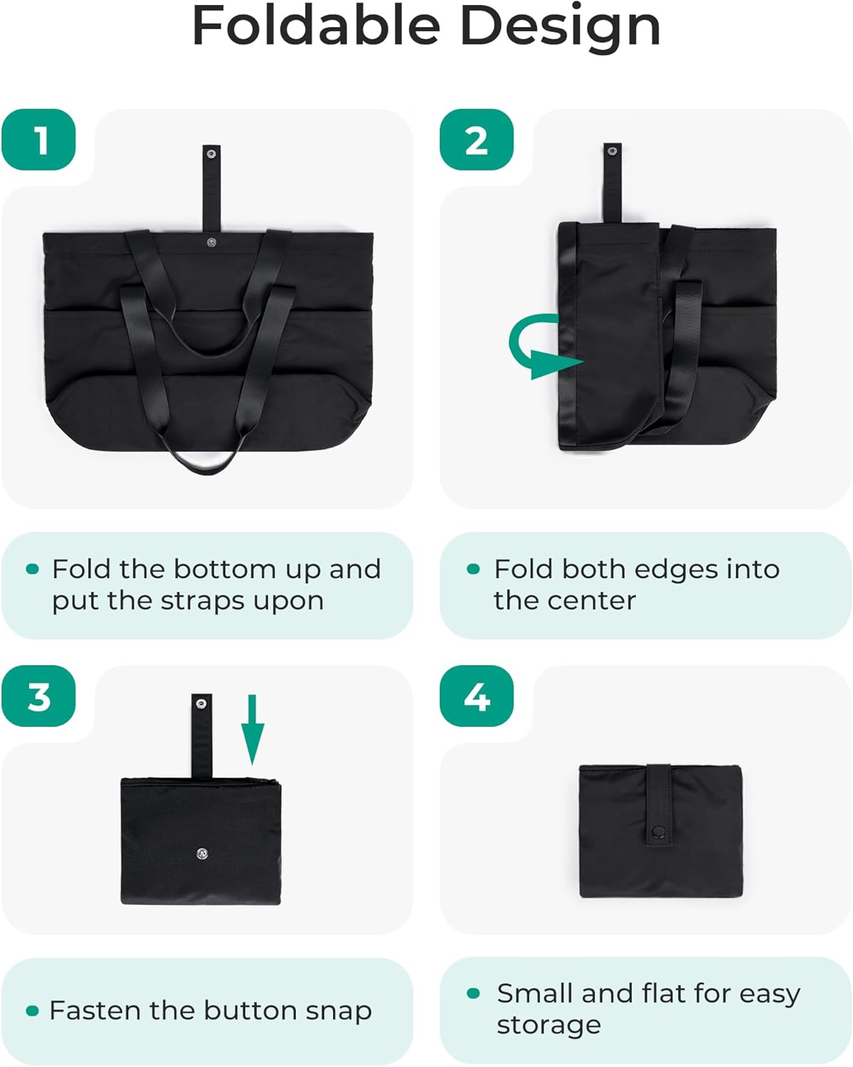 BAGSMART Tote Bag for Women, Foldable Tote Bag With Zipper Travel Shoulder Bag Handbag for Work
