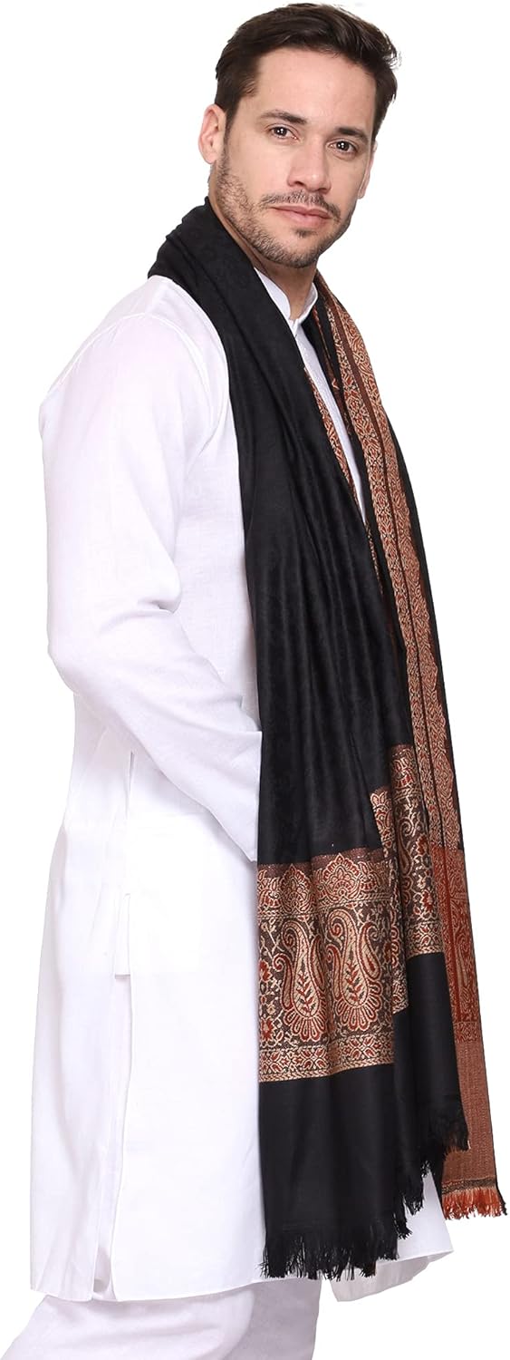 Weavers Villa Men's Woven Acro Wool Gents Shawls, Muffler, Stoles for Men