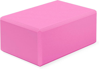 1 Pack Large Foam Yoga Blocks 9x6x4 Inches, Sturdy Pilates Block, Workout Block, Non Slip Surface Yoga Brick for Pilates Meditation, Stretching and Toning, Pink