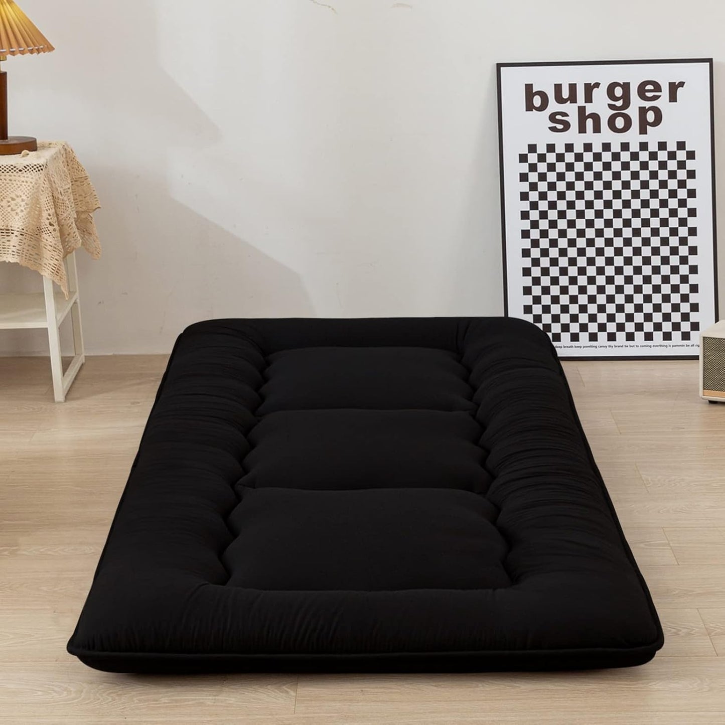 MAXYOYO Bohemian Retro Mattress Boho Floral Japanese Futon Mattress Tatami Floor Mat Foldable Portable Camping, Sleeping Pad, Lounger Couch Bed Full Size