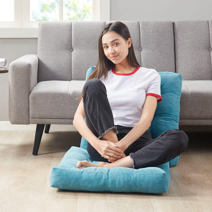 Meditation Floor Pillow Set of 2, Round Large Pillows Seating for Adults, Tufted Corduroy Cushion for Living Room Tatami, Beige 22 Inch