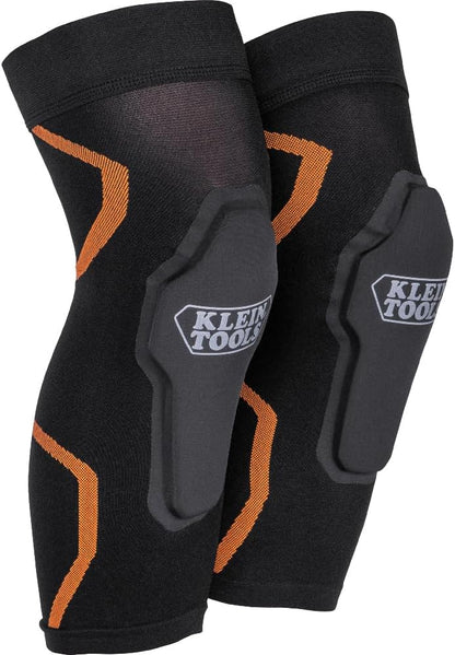 Klein Tools 60623 Knee Pad Compression Sleeve, Knee Support for Construction, Workers and Athletes, Black, M/L