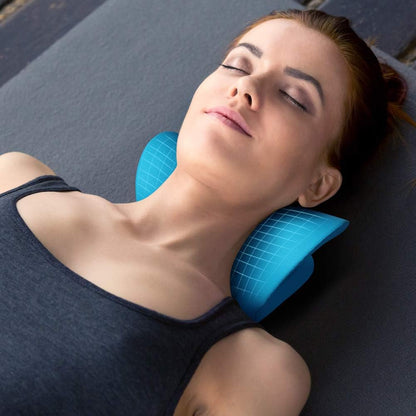RESTCLOUD Neck and Shoulder Relaxer, Cervical Traction Device for TMJ Pain Relief and Cervical Spine Alignment, Chiropractic Pillow, Neck Stretcher (Black)