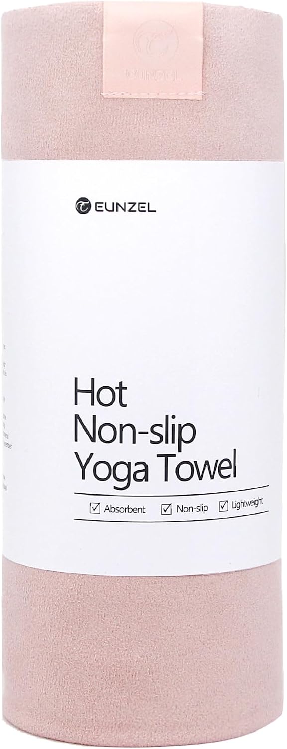 Eunzel Hot Yoga Towel, Super Absorbent Yoga Mat Towel Soft Suede Microfiber Non-Slip Towel for Bikram Pilates and Yoga Mats 72" x 26.5", Navy