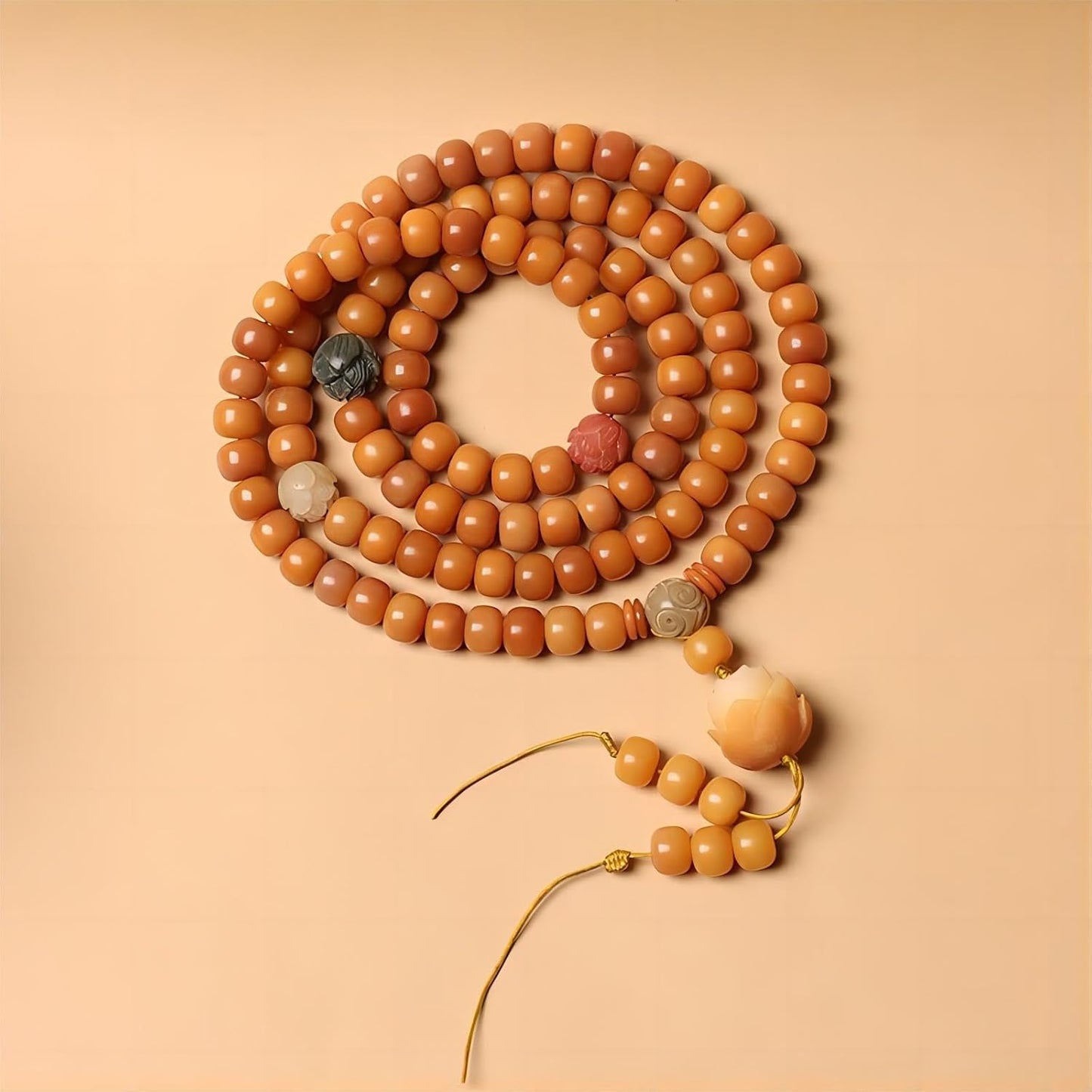 Mala Bead Strand Bracelet, 108 Buddhist Prayer Beads Yoga Meditation Green Malachite Beads Necklace Women man