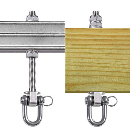 SELEWARE Heavy Duty 180° Swing Hangers, Stainless Steel Eye Screw Bracket, 1800 LB Capacity Playground Yoga Hammock Rope Tire Web Chair Sandbag Punching Bag Porch Swing Sets (6 Pack)