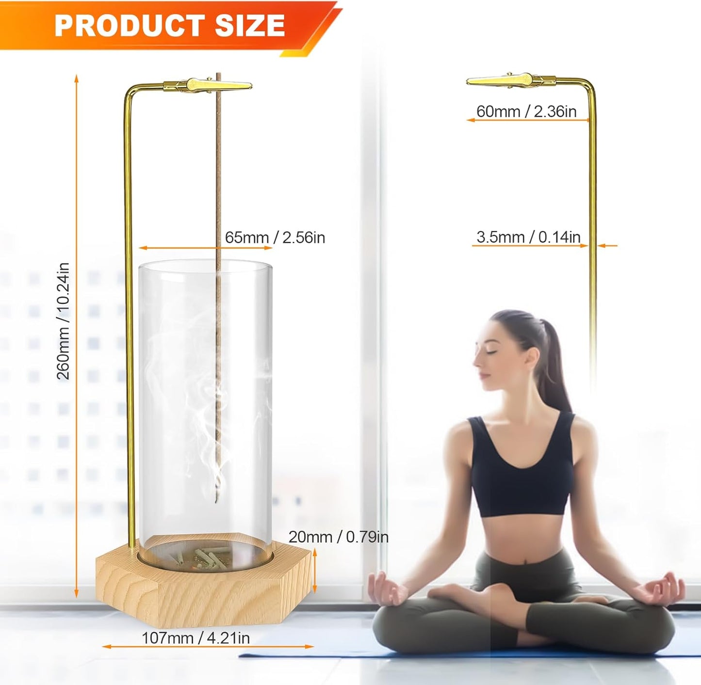 2 Pack Incense Holder, Incense Burner, Insence-Stick Holder Mess-Free Incense Burner Holder, Ideal for Meditation, Yoga, Relaxation, and Home Decor - Anti-Ash Flying