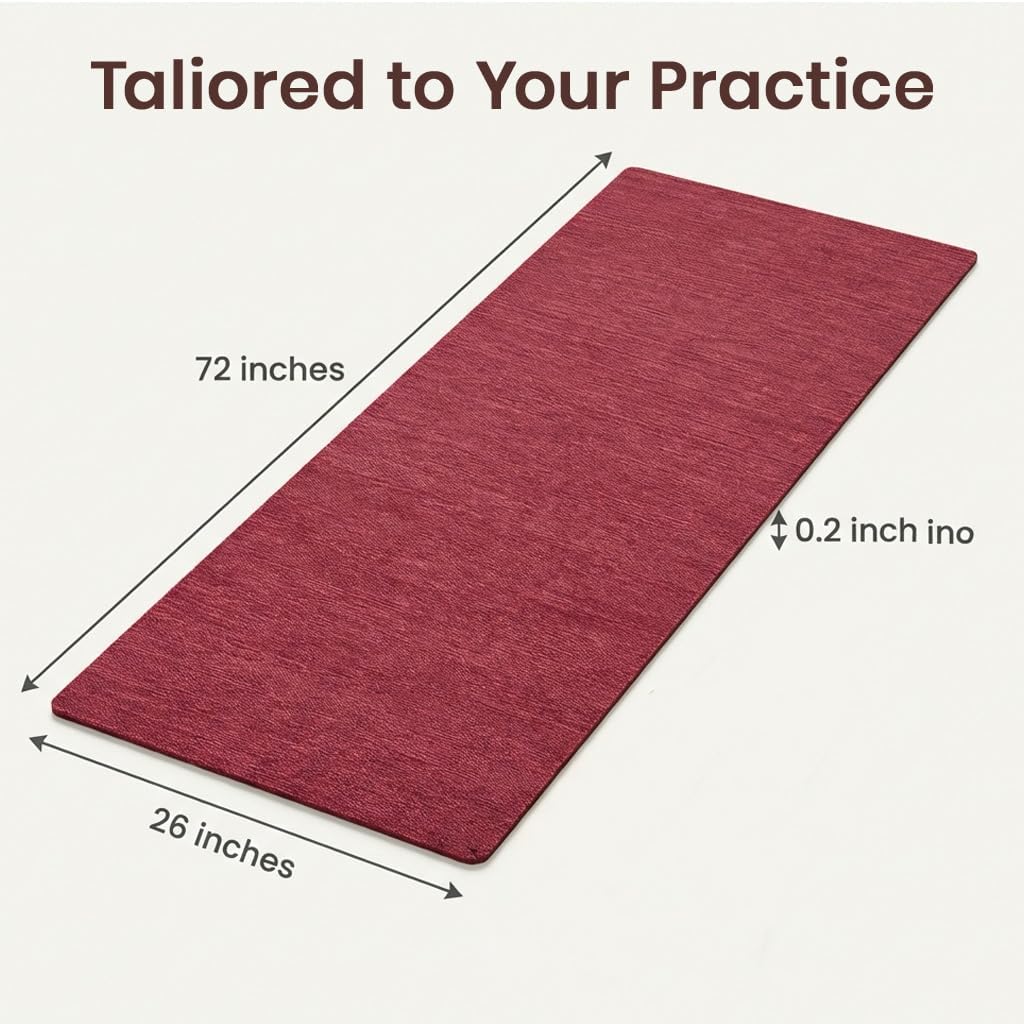 LFH Home Handmade Cotton Yoga Mat Cotton Rug picnic mat For Exercise, Workout, Fitness - Perfect Heavy Quality Eco Friendly Natural Cotton Woven Reversible Yoga Mats for Men & Women - 72x26 Inch.