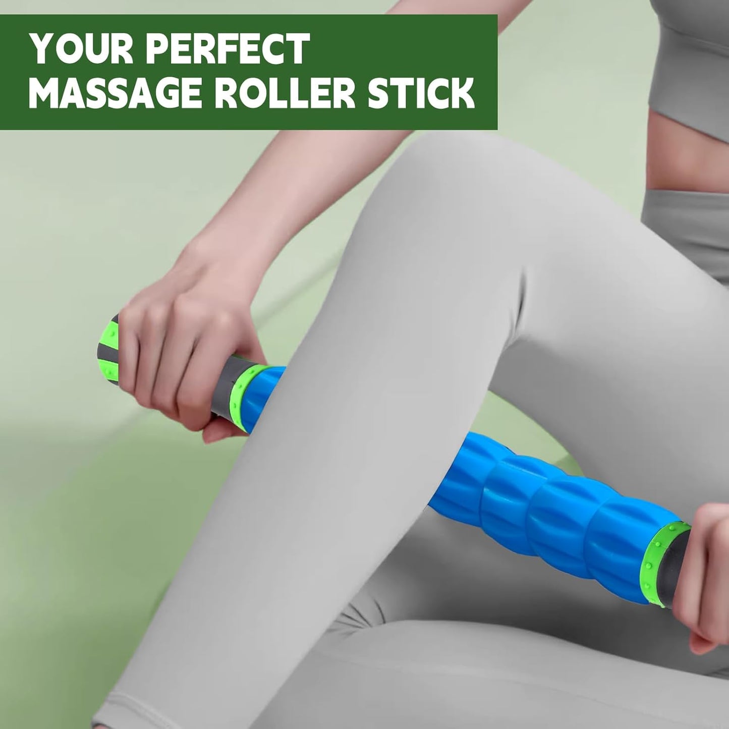 Massage Roller Stick,Muscle Roller Stick for Athletes, Liposuction Massage Roller for Lymphatic Drainage, for Relief Muscle Soreness, Trigger Points, Help Runner Legs, Back Recovery (Red & Black)