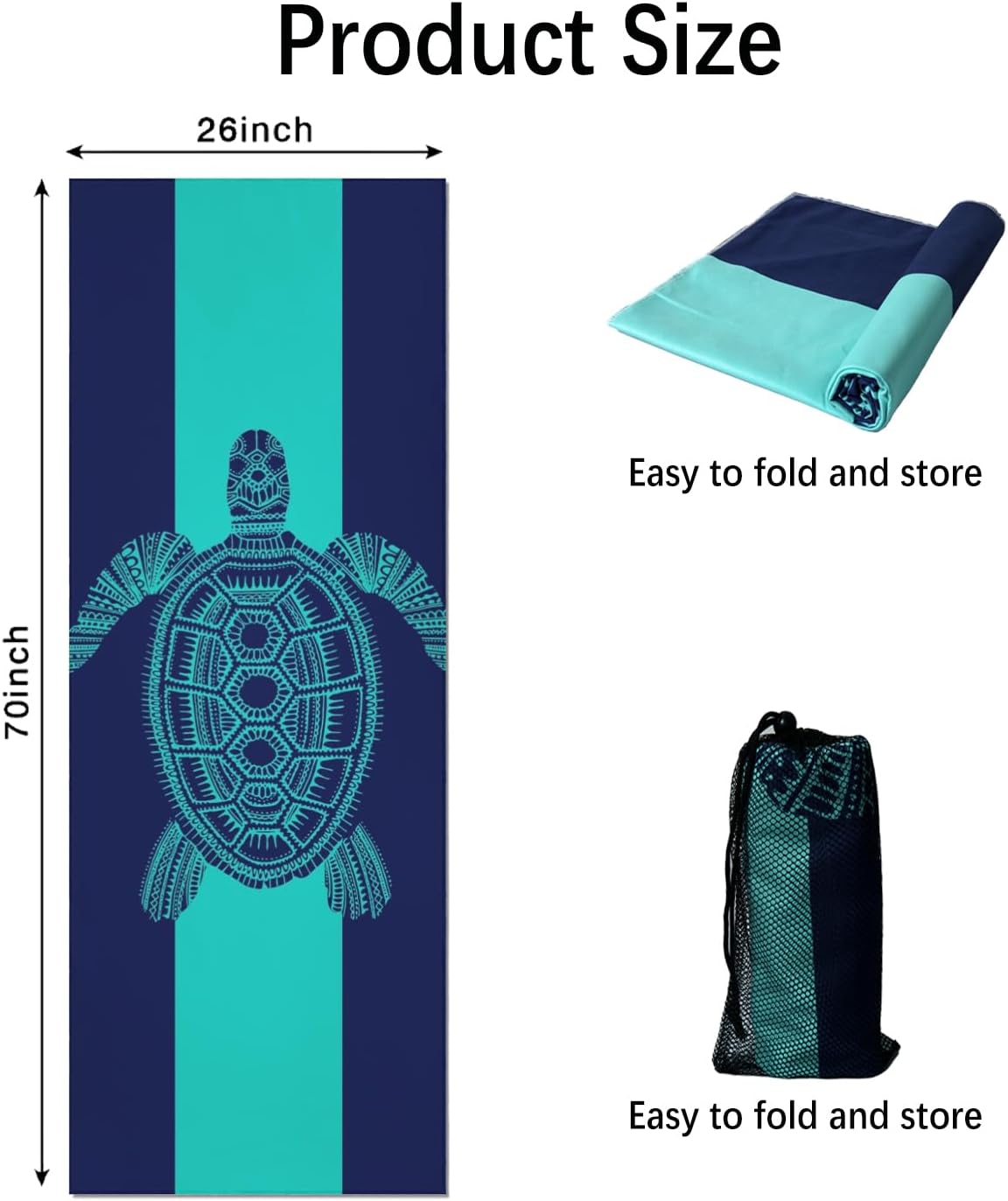 Hot Yoga Mat Towel with Corner Pockets Yoga Towels for Hot Yoga Non Slip with Travel Bag Sweat Absorbent Yoga Blankets Mat Cover for Workout Gym 70"x26" (Mountain-01, 70x26)