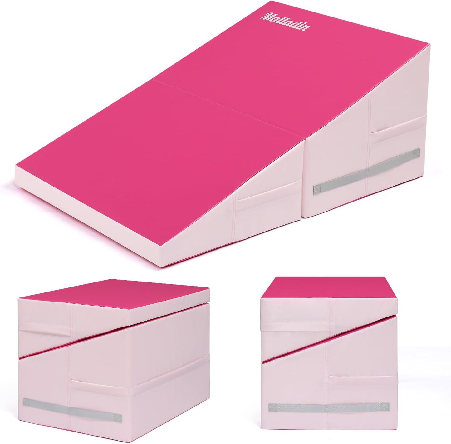 Matladin Incline Gymnastics Wedge Mat, Folding Gymnastics Mat for Kids Girls Home Training Exercise