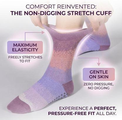 Pilates Grip Socks for Women – Non-Slip Grippy Yoga & Barre Socks, Cushioned Cozy Socks for Studio, Home & Gifts
