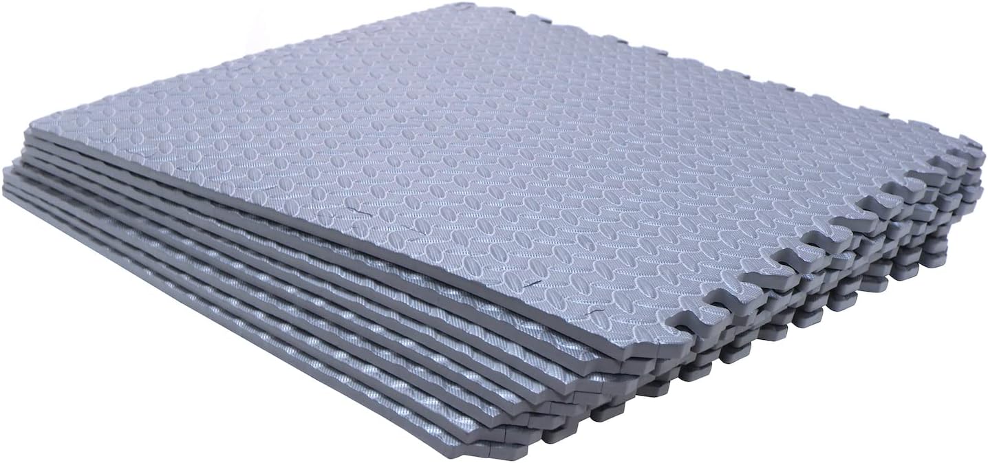HTTMT- 8X(32 Sqft) Pink Gym Floor Mat 24x24 EVA Foam Interlocking Exercise Fitness Puzzle Floor Gym Yoga Mat Workout Pad [P/N: MTET-HOME012-8PC]