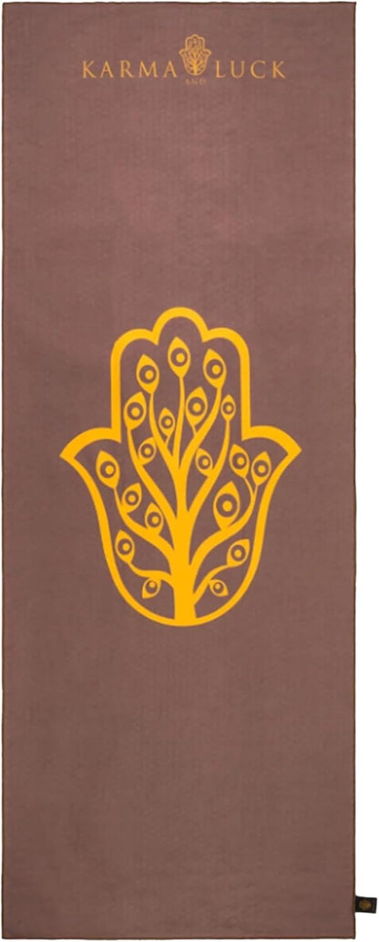 KARMA AND LUCK Radiant Protection Yoga Towel, Absorbent, Non-Slip Hot Yoga Mat Towel, Silicone Grip & Soft Terry Suede for Spiritual Energy Shield & Clarity, 26” x 72”