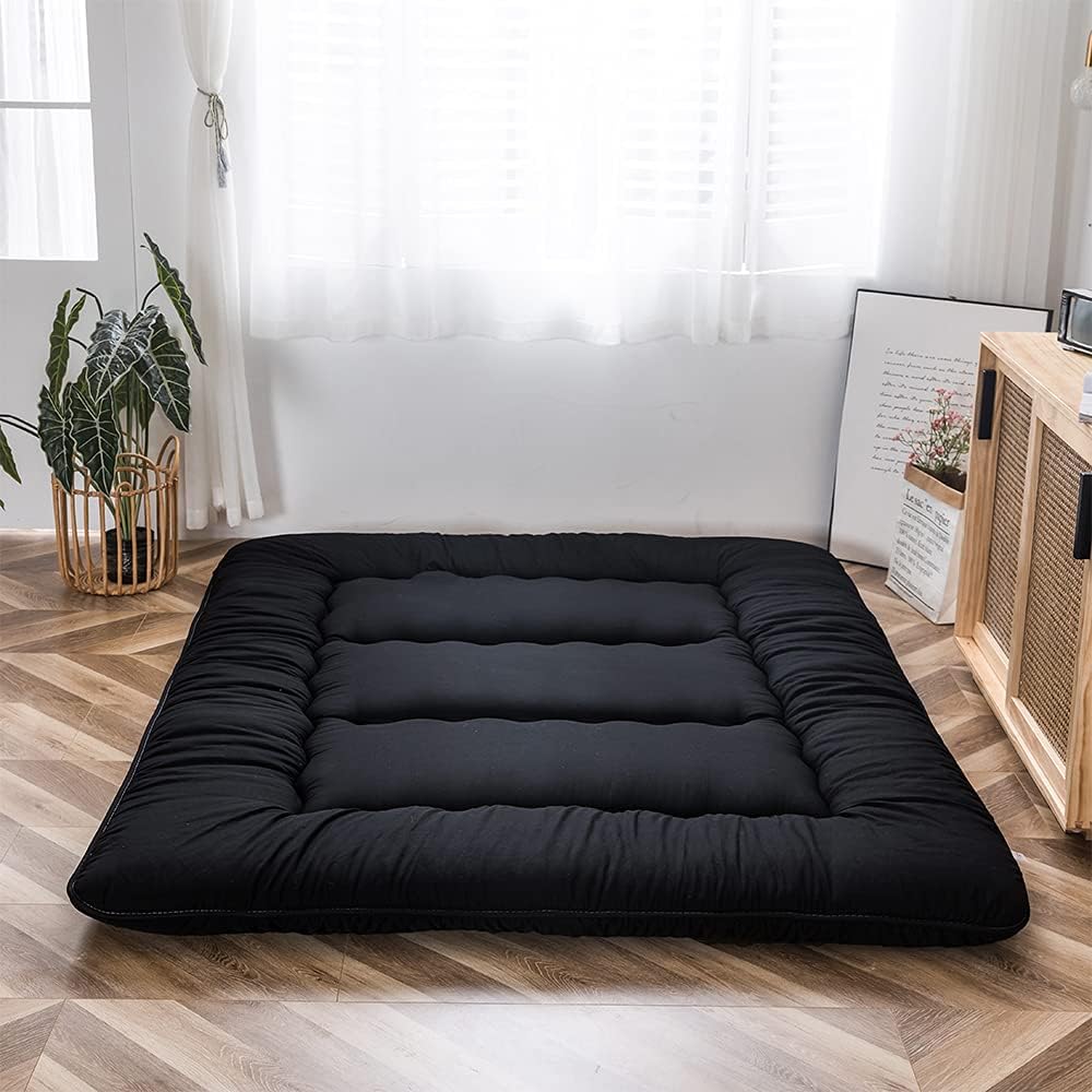 MAXYOYO Bohemian Retro Mattress Boho Floral Japanese Futon Mattress Tatami Floor Mat Foldable Portable Camping, Sleeping Pad, Lounger Couch Bed Full Size
