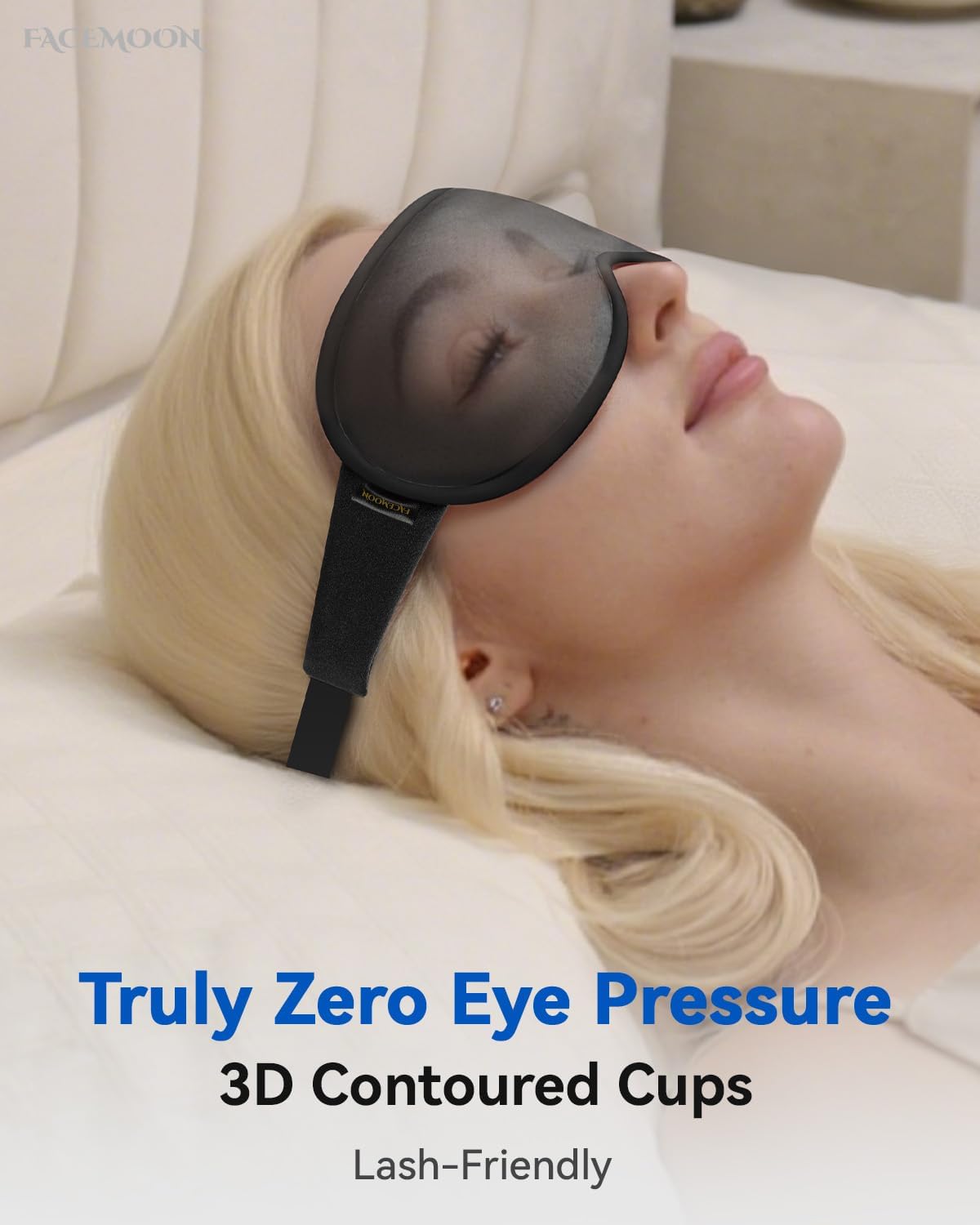 Weighted Eye Mask for Sleeping - 3D Blackout Sleep Mask for Women Men, Zero Eye Pressure, Lash-Friendly, Adjustable Strap, Airplane Travel Essentials for Long Flight & Road Trip, Meditation Mask(Gray)