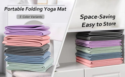 Foldable Yoga Mat & Travel Exercise Pad - Waterproof TPE Outdoor Mat for Hiking, Beach, and Picnics - Portable, Non-Slip Floor Mat for Yoga on the Go Camping Mat