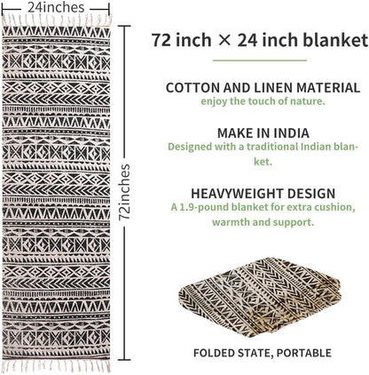 nuveti Cotton Yoga Mat - Absorbent, Grippy Tight Weave, Ashtanga & Hot Yoga Rug, Helps with Slippery Hands & Feet