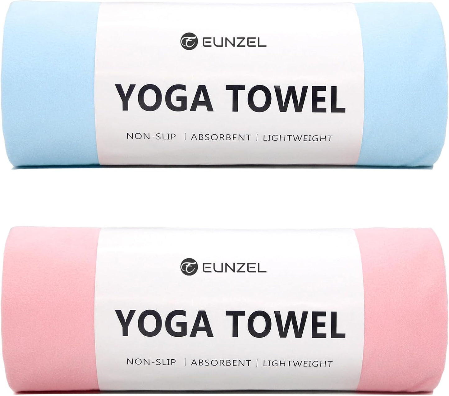 Eunzel Hot Yoga Towel Non Slip Yoga Mat Towel Non-Slip Sweat Absorbent Towel for Hot Yoga, Pilates and Workout 72" x 26.5", Blue