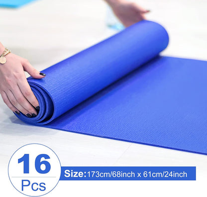 3 mm Thick Yoga Mat Bulk, Non Slip Exercise Workout Fitness Pad for Women Men, Gym Home Yoga Pilates, Easy to Clean, Sturdy PVC