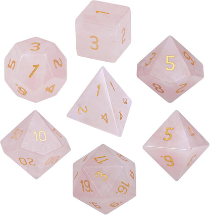 mookaitedecor 7 PCS Blue Howlite Turquoise Crystal Polyhedral DND Dice Set, Polished Tumbled Stones Dices for RPG MTG Table Games Home Decoration