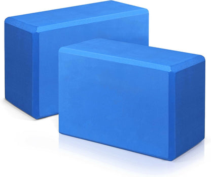 Yoga Blocks 2 Pack, 9"x6"x3" High-Density EVA Foam Yoga Block, Non-Slip Yoga Blocks for Yoga, Pilates Meditation, Stretching and Toning, Supportive, Latex-Free