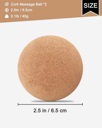KITWILD Cork Peanut Massage Ball, Peanut Double Lacrosse Massage Ball for Deep Tissue Muscle Massage, Myofascial Release, Muscle Knots, and Yoga Therapy