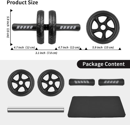 Ab roller wheel with knee pad for abdominal exercise core workout weight loss no noise easy to assembling light weight perfect home gym equipment for men & women