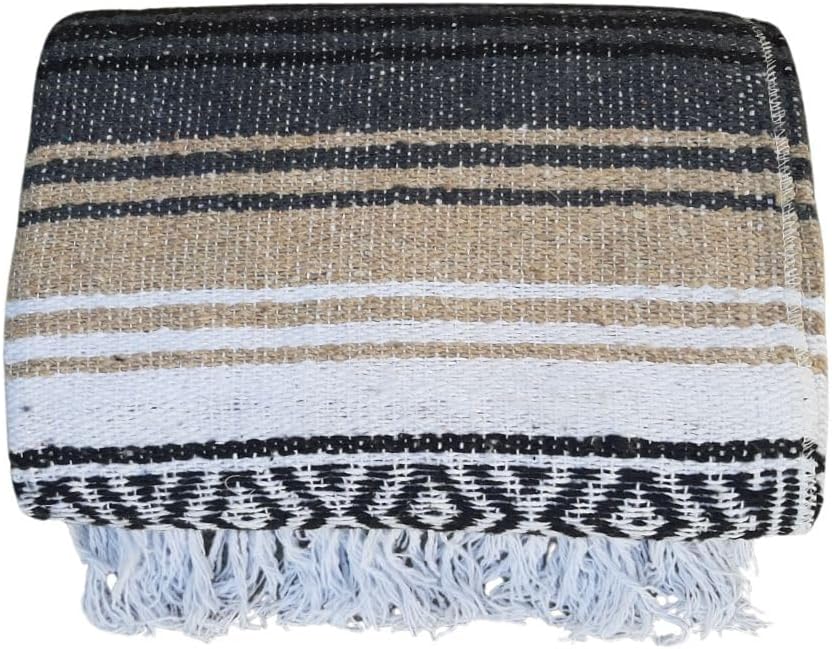 Open Road Goods Blue Mexican Blanket - Authentic Serape Falsa Blanket - Handmade