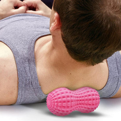 SELEWARE Peanut Massage Ball, Peanut Double Lacrosse Massage Roller Ball for Back Neck Shoulder Spine Legs Hips, Deep Tissue Peanut Roller Ball Trigger Point Muscle Massage Ball, Black