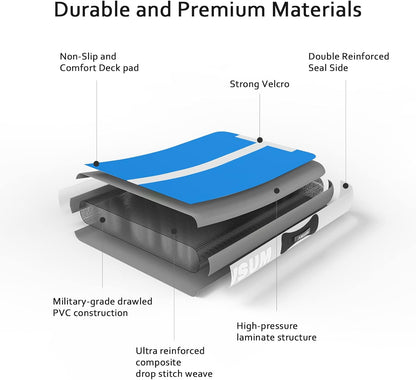 AWSUM Inflatable Gymnastics Mat 10ft/13ft/16ft/20ft/23ft Training mat 4/8 inches Thick tumbling mat with Electric Pump for Home/Gym/Outdoor