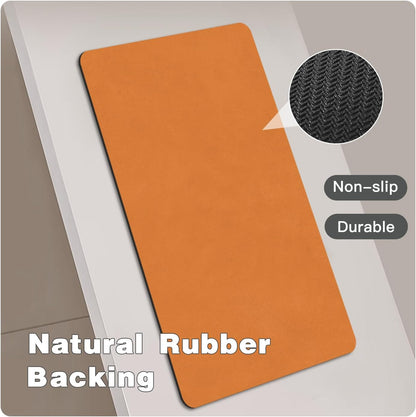 TYUU Bath Mat, Bathroom Rugs Non Slip Washable Thin Absorbent Quick Dry Bath Mat Fits Under Door Bathroom Floor Mat Perfect for Bath, Shower, or Sink 24"x36" Dark Grey
