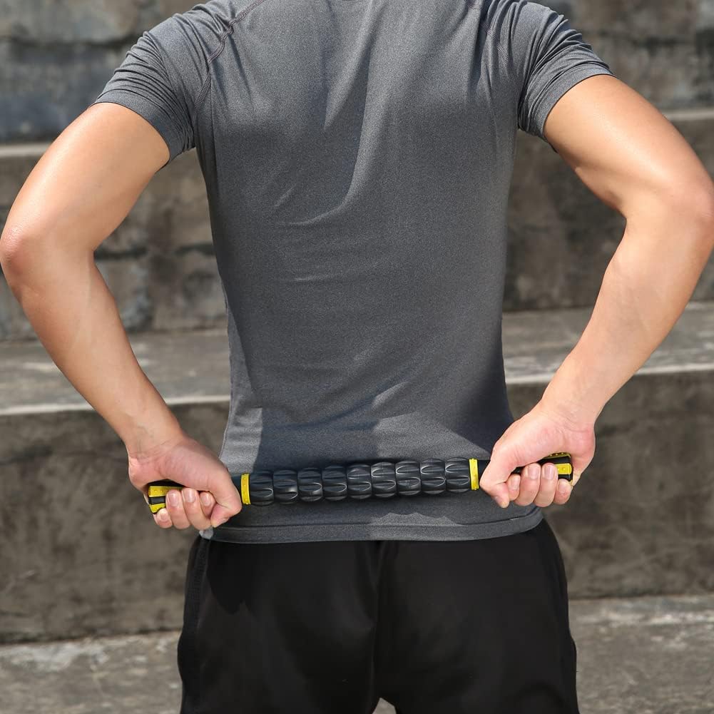Idson Muscle Roller Stick for Athletes- Body Massage Sticks Tools Massager for Relief Muscle Soreness,Cramping and Tightness,Help Legs and Back Recovery,Black Green
