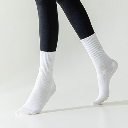 Tergy 8 Pairs Long Yoga Socks with Grip for Women Anti Skid Gripper Socks No Slip Socks for Pilates, Barre, Dance,Yoga