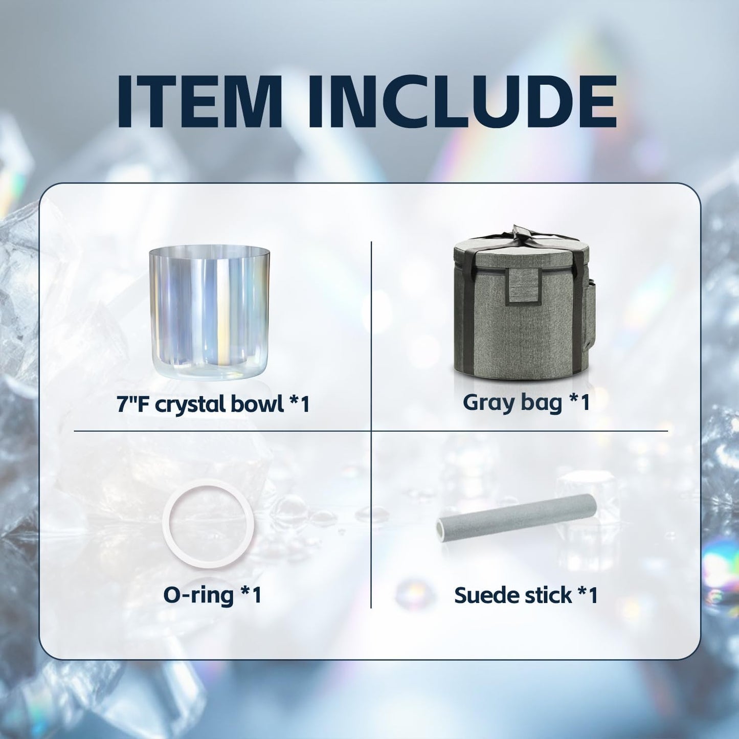 CVNC 440HZ 7 Inch F Note Heart Chakra Pink Purple Color Clear Quartz Crystal Singing Bowl with Carry Case Bag for Sound Healing and Meditation