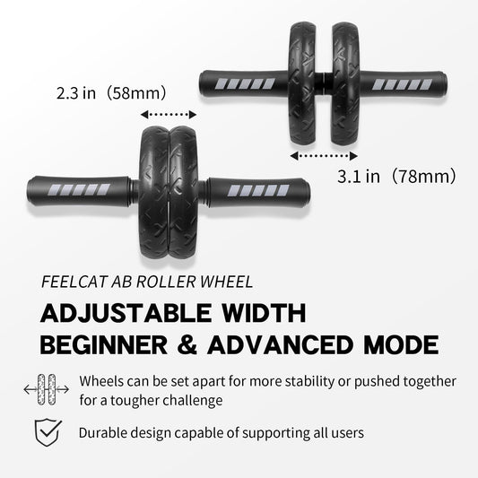 Ab roller wheel with knee pad for abdominal exercise core workout weight loss no noise easy to assembling light weight perfect home gym equipment for men & women