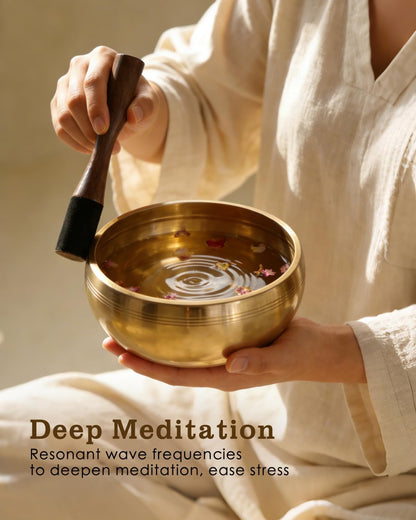 2-Pack Tibetan Singing Bowls Set - 100% Handmade in Nepal, Sound Bowl Meditation Set for Yoga, Chakra Healing, Meditation Gifts, Unique Gifts for Women