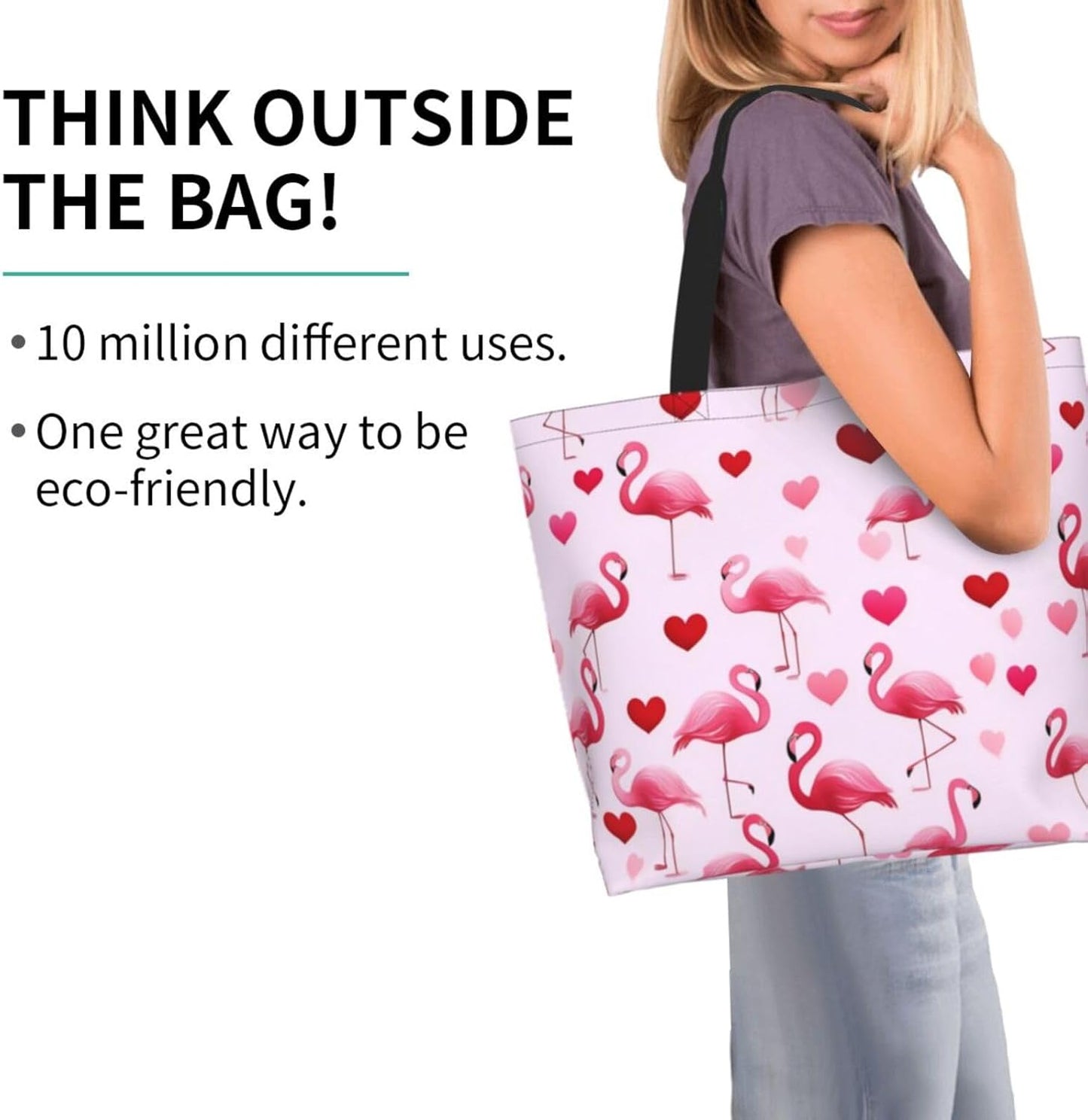 Tote Shoulder Bag Large Durable Reusable Eco-friendly Handbag Lightweight Stylish for Daily Use-19.7x15.7x5.9 Inch - Colors A