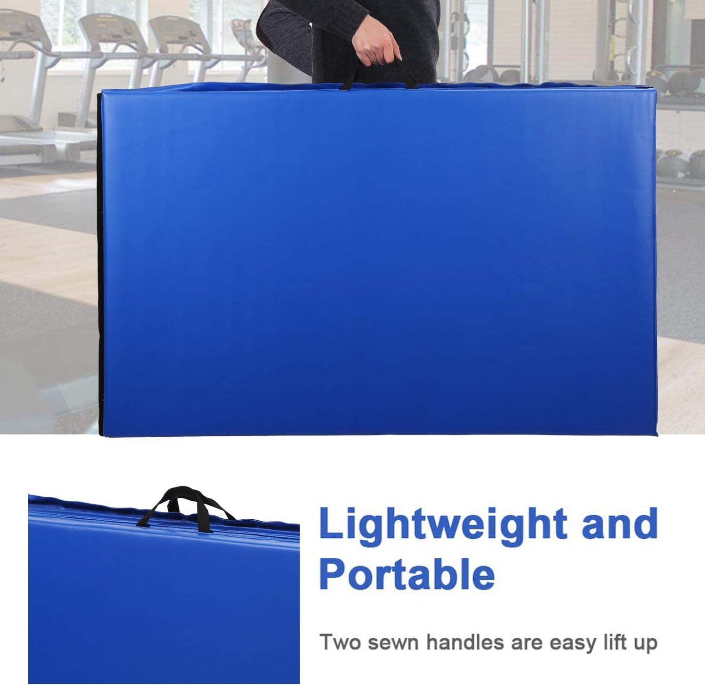 Gymnastics Tumbling Mats Portable Gymnastics Mat Folding Tumbling Mat Thick Yoga Mat Exercise Mat with Carrying Handles for home Workout outdoor Yoga Gymnastic